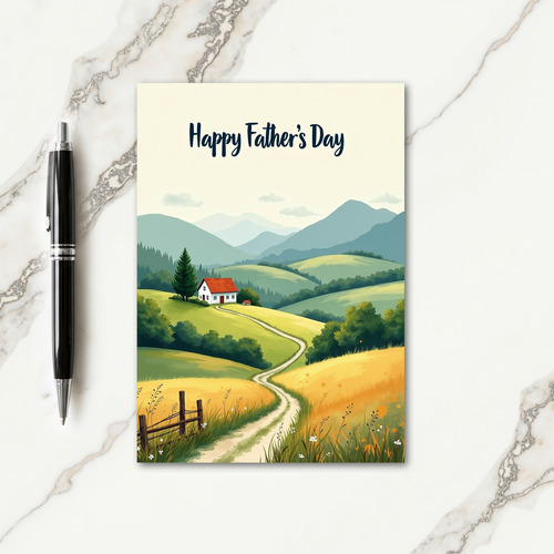 Fathers Day Illustration Home Card