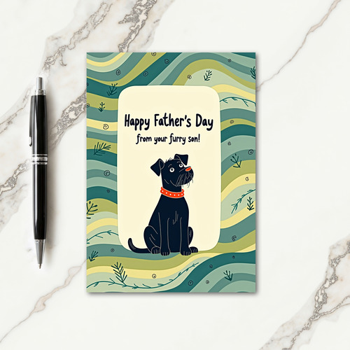 Fathers Day Illustration Pet Love Card