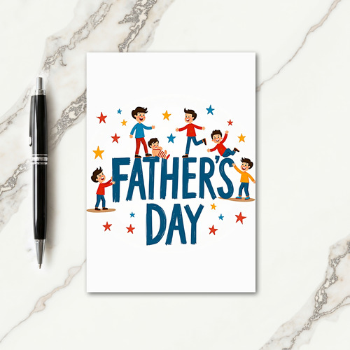 Fathers Day Joy Kids Art Card