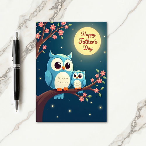 Fathers Day Night Scene Card