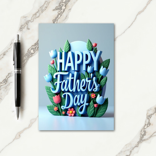 Fathers Day Pastel Letters Card