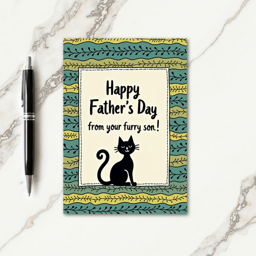 Fathers Day Pet Silhouette Design Card