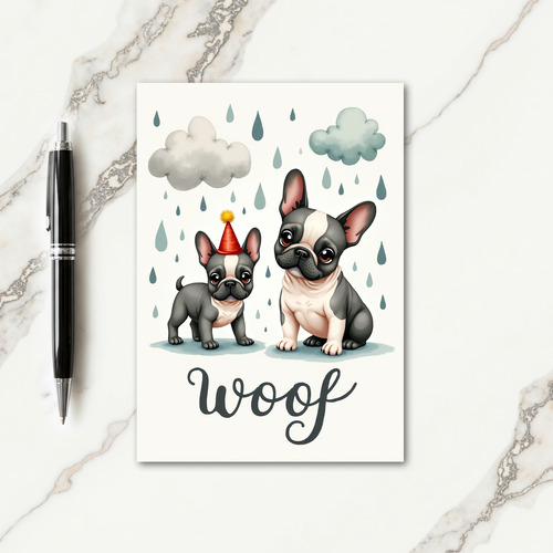 Fathers Day Puppy Party Card
