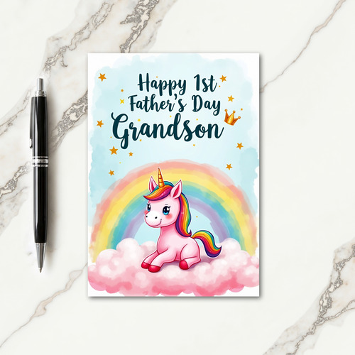 Fathers Day Rainbow Equine Card