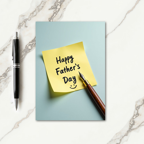 Fathers Day Script Smiley Card