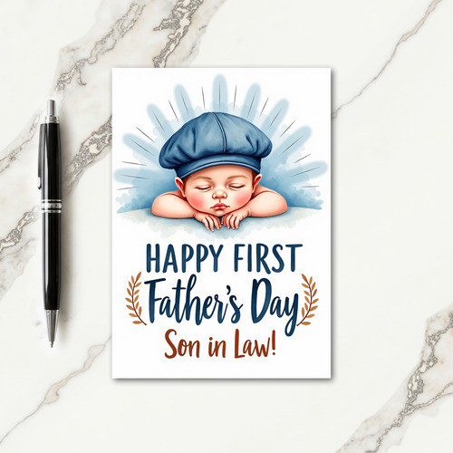 Fathers Day Sleeping Baby Card