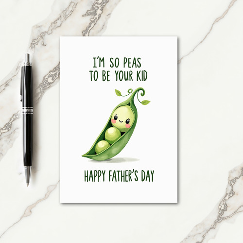 Fathers Day Smiling Pea Pod Card