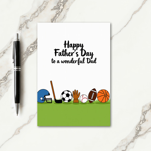 Fathers Day Sports Items Card