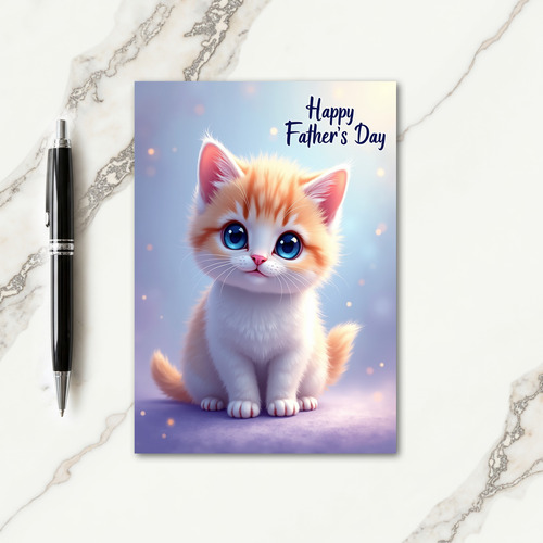 Fathers Day Stripes Kitten Card