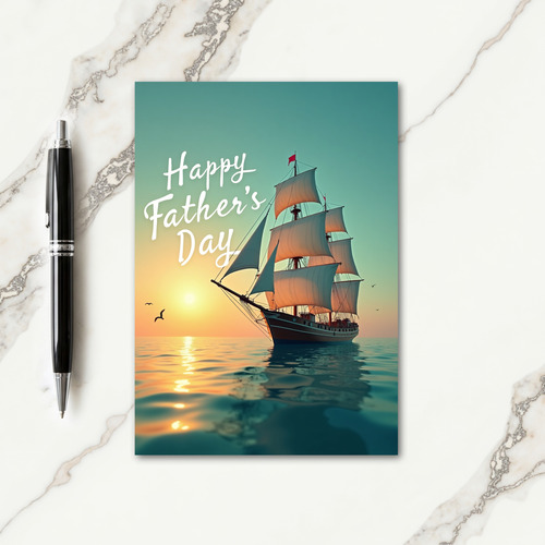 Fathers Day Sunset Sailing Card