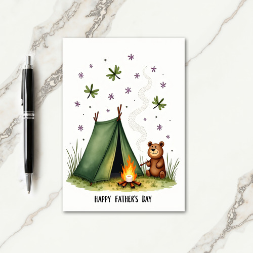 Fathers Day Tent Scene Art Card