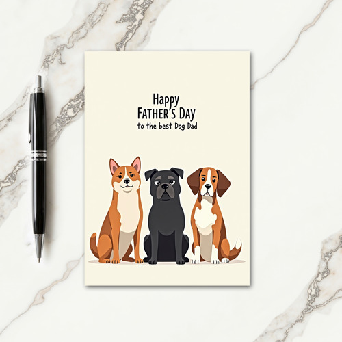 Fathers Day Three Dogs Card