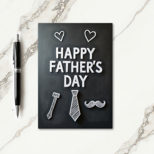 Fathers Day Tie And Hearts Card