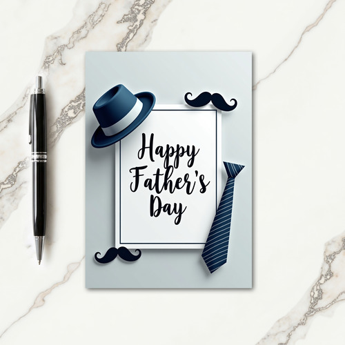 Fathers Day Tie Illustration Card