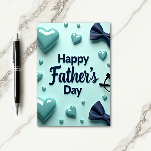 Fathers Day Ties And Glasses Card