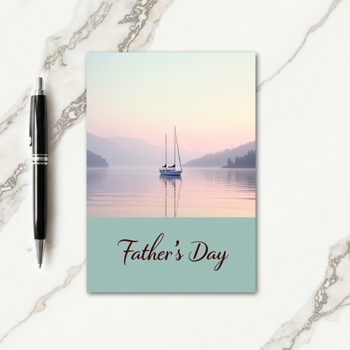 Fathers Day Waterscape Scene Card
