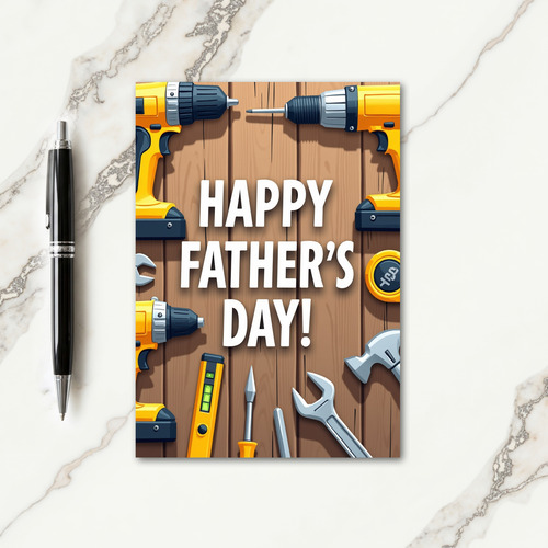 Fathers Day Wrench Wood Card