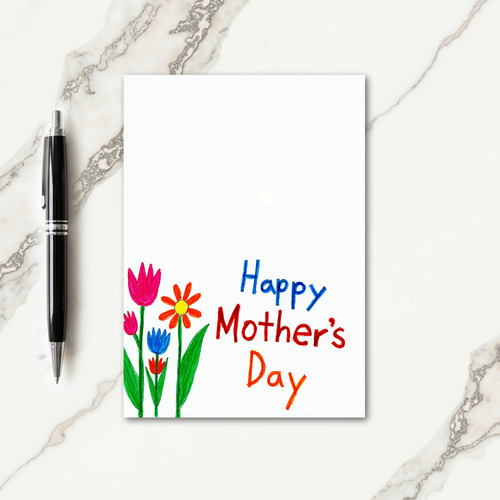 Faux Crayon Mothers Day Card