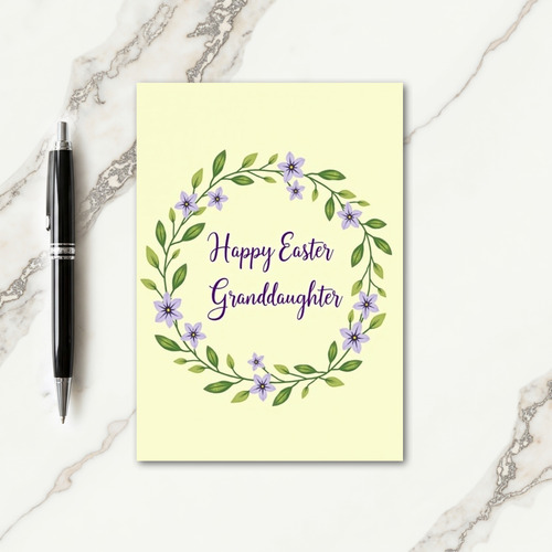 Faux Floral Easter Granddaughter Card