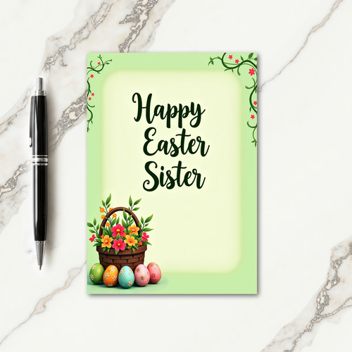 Faux Floral Easter Sister Card