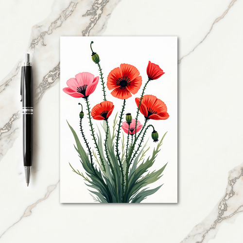 Faux Foil Floral Art Card