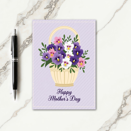 Faux Foil Floral Basket Card
