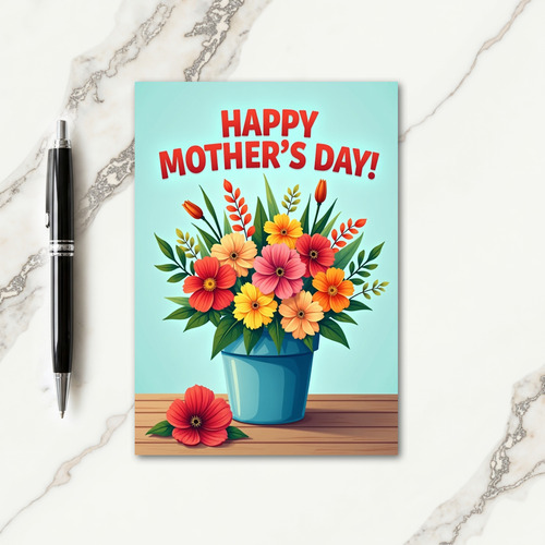 Faux Foil Floral Day Card