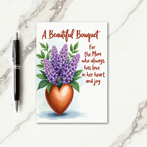 Faux Foil Floral Mom Card