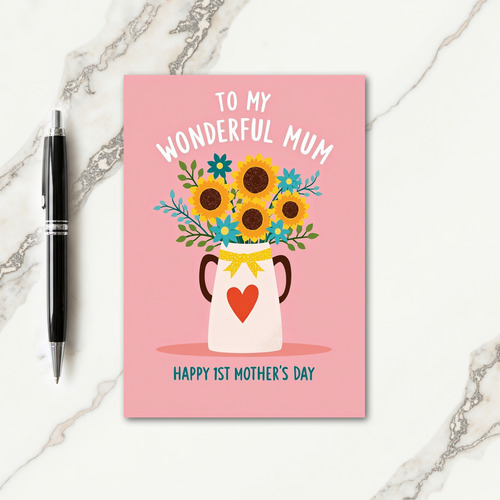 Faux Foil Floral Pitcher Card