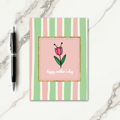 Faux Foil Flower Greeting Card