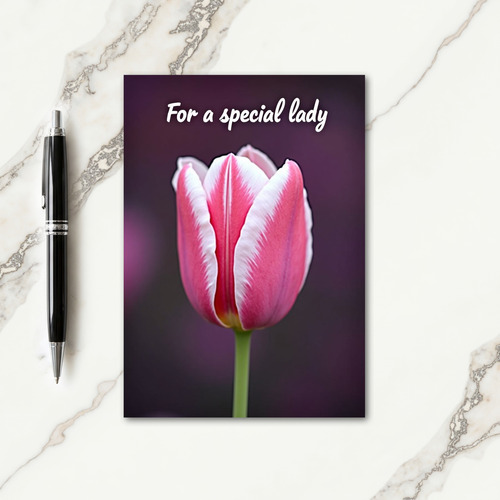 Faux Foil Flower Lady Card