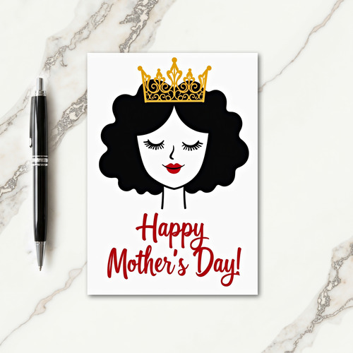 Faux Foil Golden Queen Card