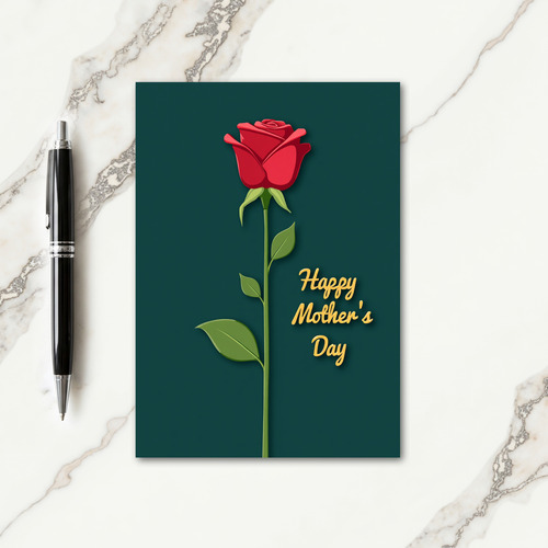 Faux Foil Rose Mothers Day Card