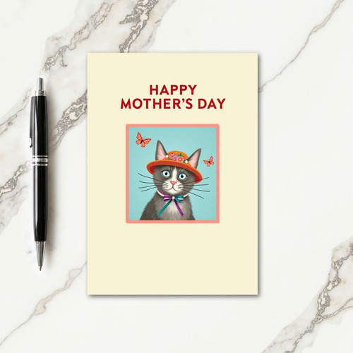 Faux Fur Cute Cat Card