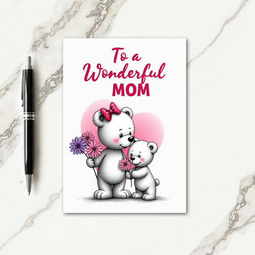 Faux Fur Wonderful Mom Card