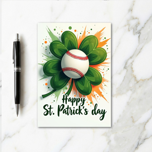 Faux Gold Baseball Luck Card