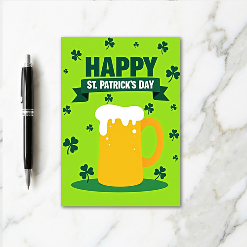 Faux Gold Beer St Patricks Day Card
