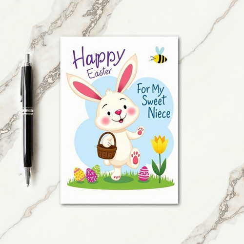 Faux Gold Bunny Celebration Card