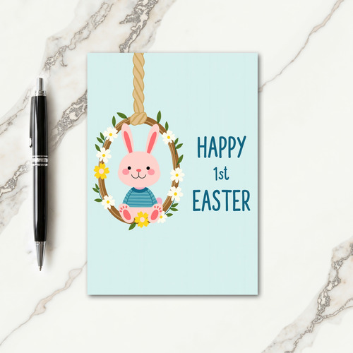 Faux Gold Bunny Easter Card