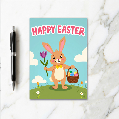 Faux Gold Bunny Springtime Card