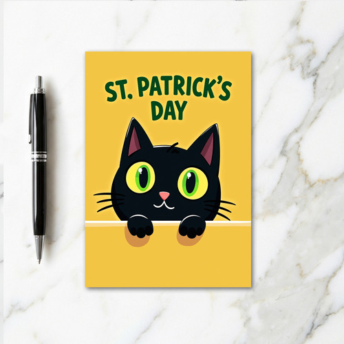 Faux Gold Cat St Patricks Card