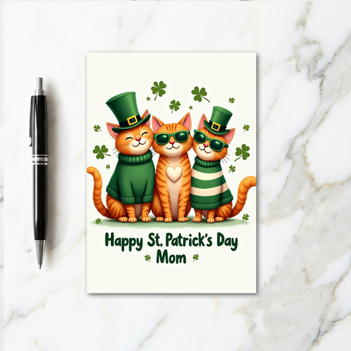 Faux Gold Cats St Patricks Card