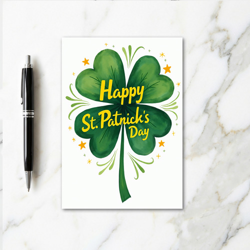 Faux Gold Clover St Patricks Card