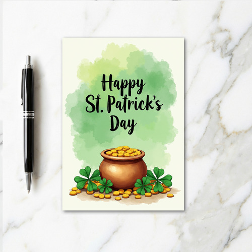 Faux Gold Coins Happy St Patricks Card