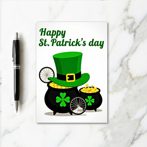 Faux Gold Coins St Patricks Day Card