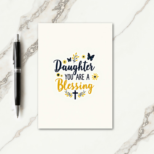 Faux Gold Daughter Blessing Card