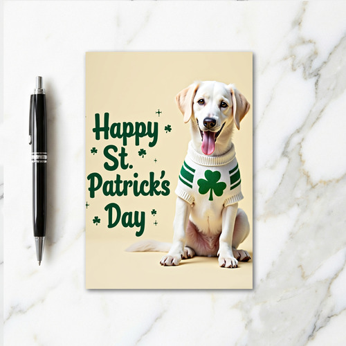 Faux Gold Dog St Patricks Day Card