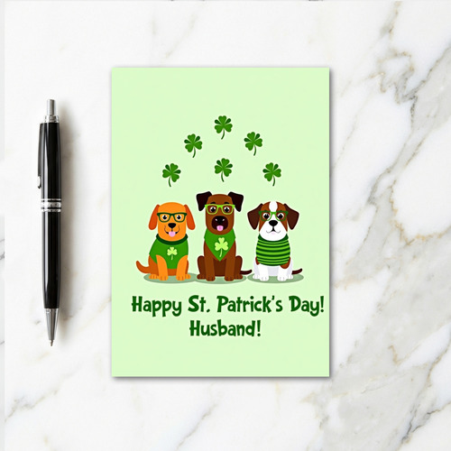 Faux Gold Dogs St Patricks Card