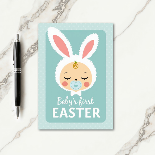 Faux Gold Easter Baby Card