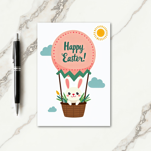 Faux Gold Easter Balloon Ride Card